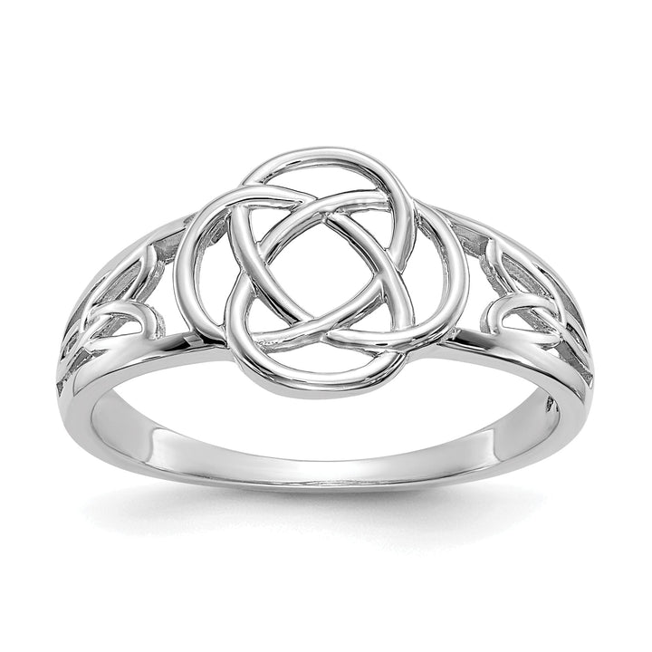 Celtic knot ladies 14kt white gold ring