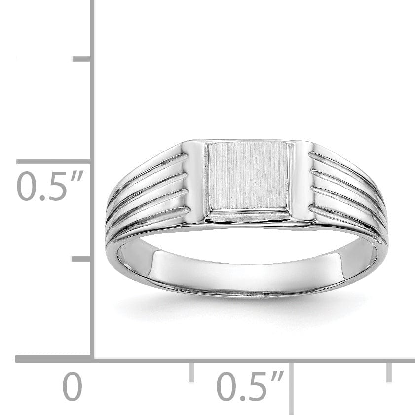 14k White Gold Engraveable Signet Children's Ring