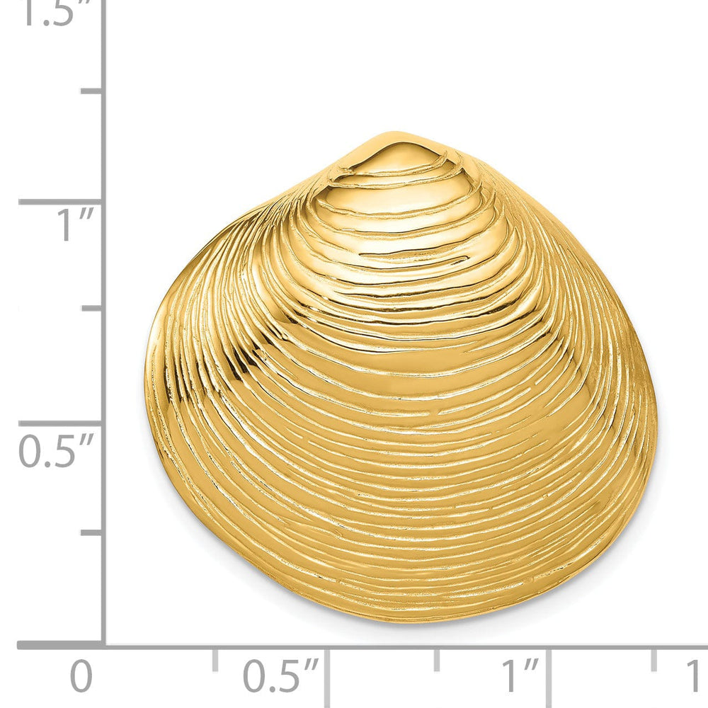 14k Yellow Gold Clam Shell Slide Pendant