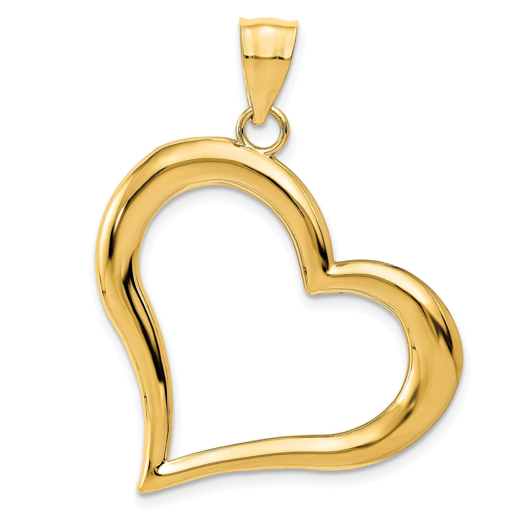 14k Yellow Gold Polished Heart Pendant
