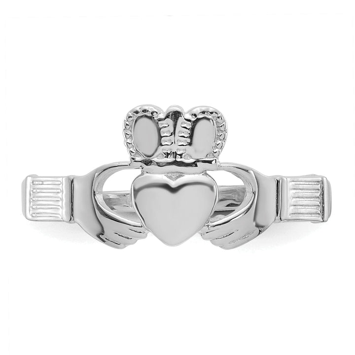 14kt ladies white gold claddagh ring