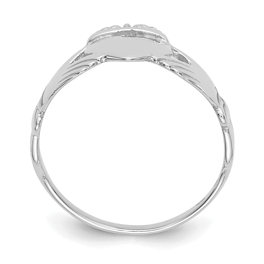 Ladies 14kt white gold claddagh ring