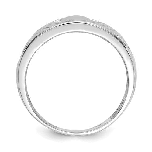 14kt white gold men's claddagh ring band
