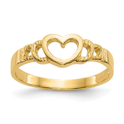 14k Yellow Gold Heart Baby Children's Ring