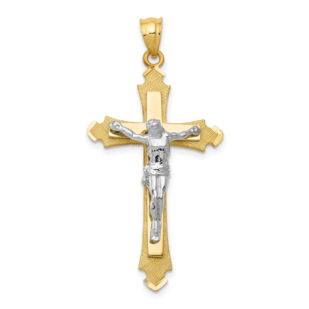 14k Two-tone Gold Crucifix Pendant