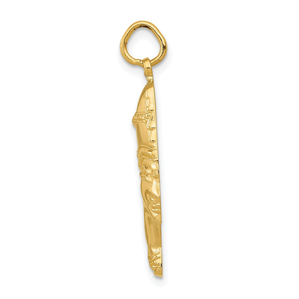 14k Yellow Gold Polished Finish Queen Nefertiti Charm Pendant