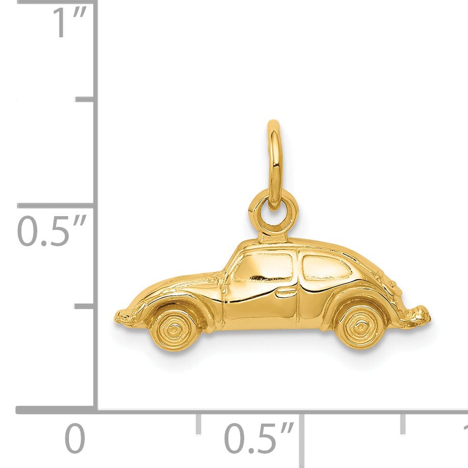 14k Yellow Gold Polished Finish Car Charm Pendant