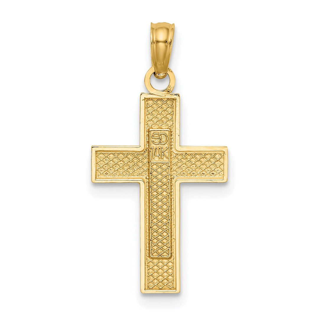 14k Yellow Gold Polished Textured Finish Nurse Cross Charm Pendant