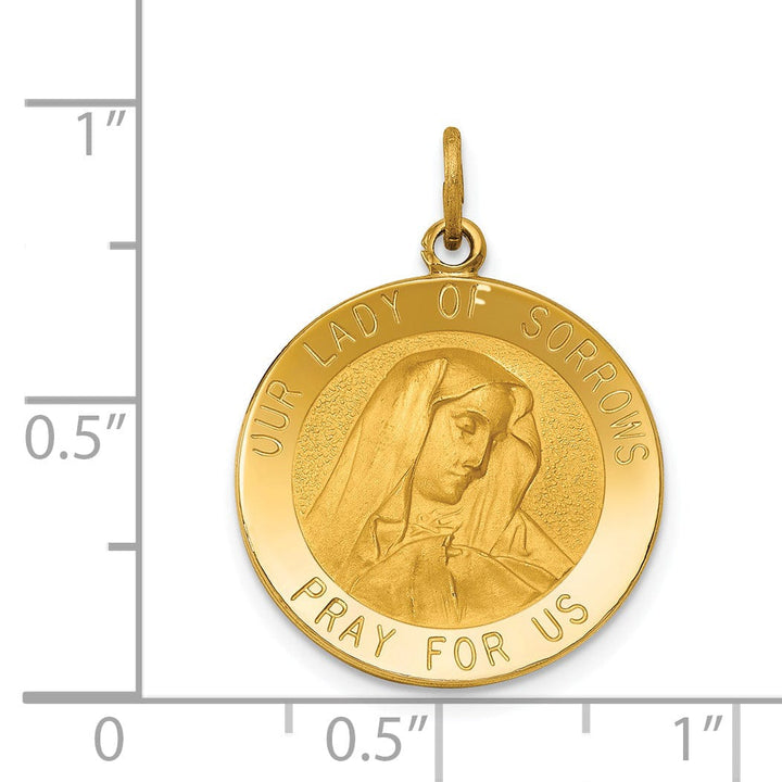 14k Yellow Gold Our Lady of Sorrows Medal