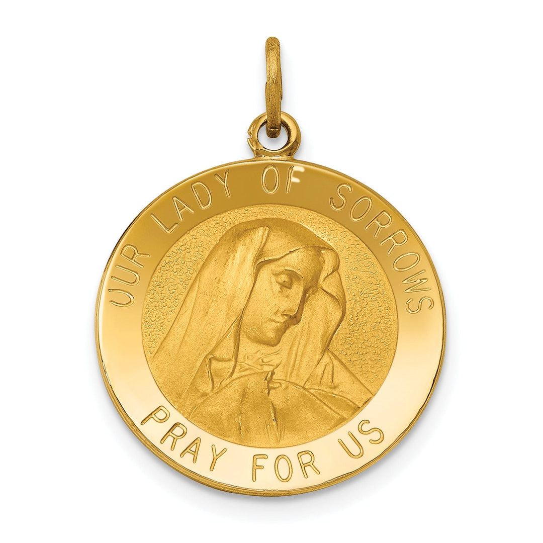 14k Yellow Gold Our Lady of Sorrows Medal
