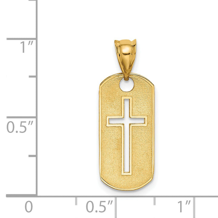 14k Yellow Gold Cross Cut-out Pendant