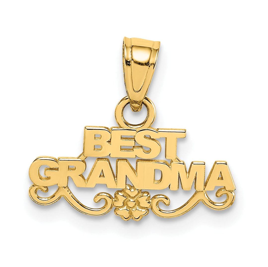 14k Yellow Gold Best Grandma Pendant