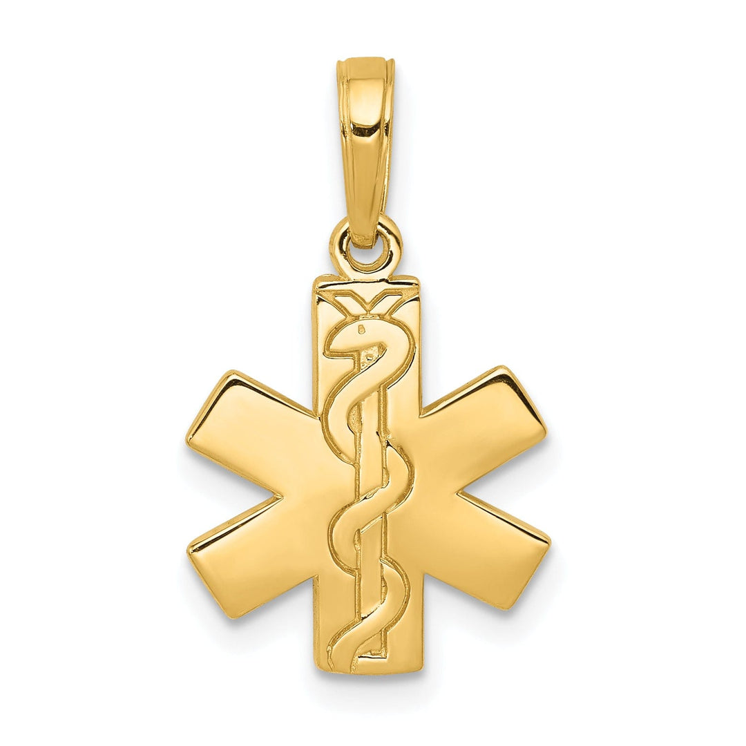 14k Yellow Gold Paramedic E.M.T Symbol Pendant
