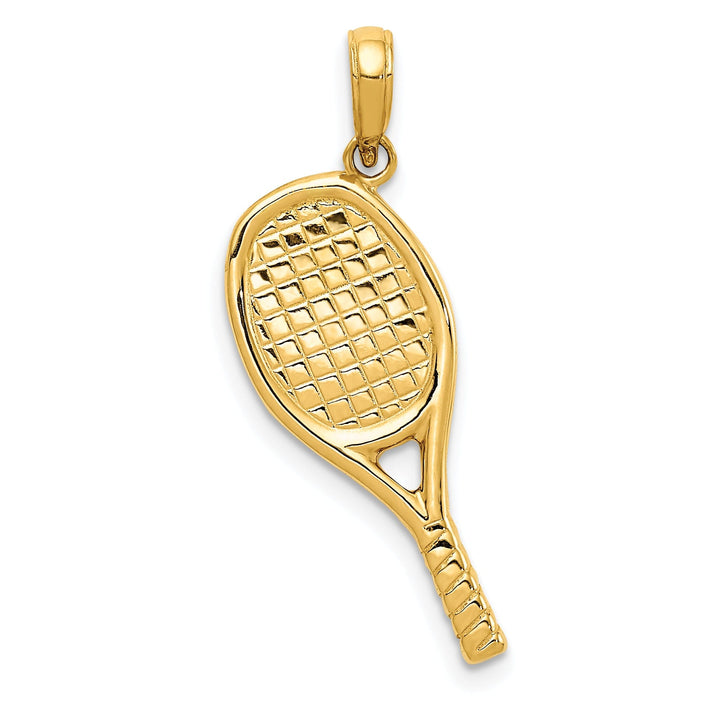14k Yellow Gold 3-D Racquetball Charm Pendant