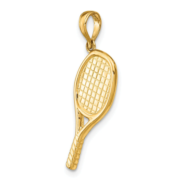14k Yellow Gold 3-D Racquetball Charm Pendant