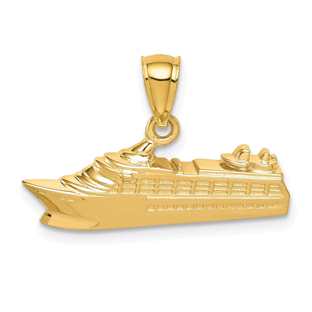 14k Yellow Gold Men's Solid Polished Finish Cruise Ship Charm Pendant