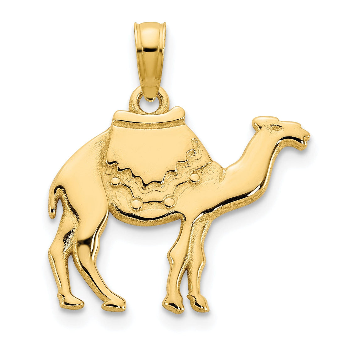 14K Yellow Gold Polished Finish Camel Charm Pendant