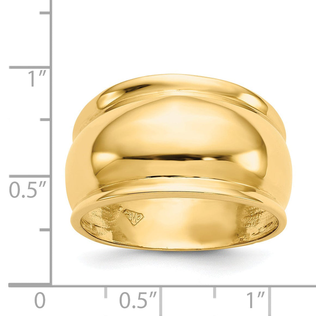 14k Yellow Gold Polished Dome Ring