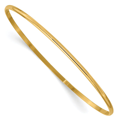 14k Yellow Gold Solid Half-Round Slip-On Bangle