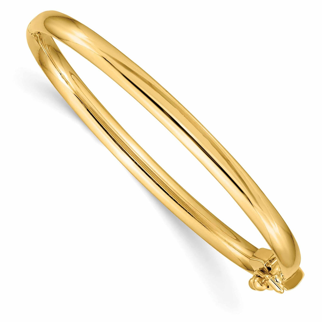 14k 3.75mm Hinged Safety Clasp Baby Bangle