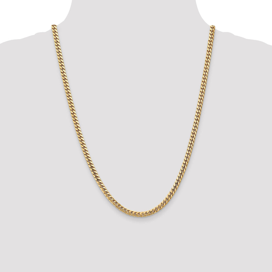 14k Yellow Gold 4.30-mm Domed Curb Link Chain