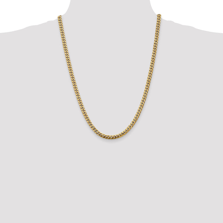 14k Yellow Gold 5.00-mm Domed Curb Link Chain