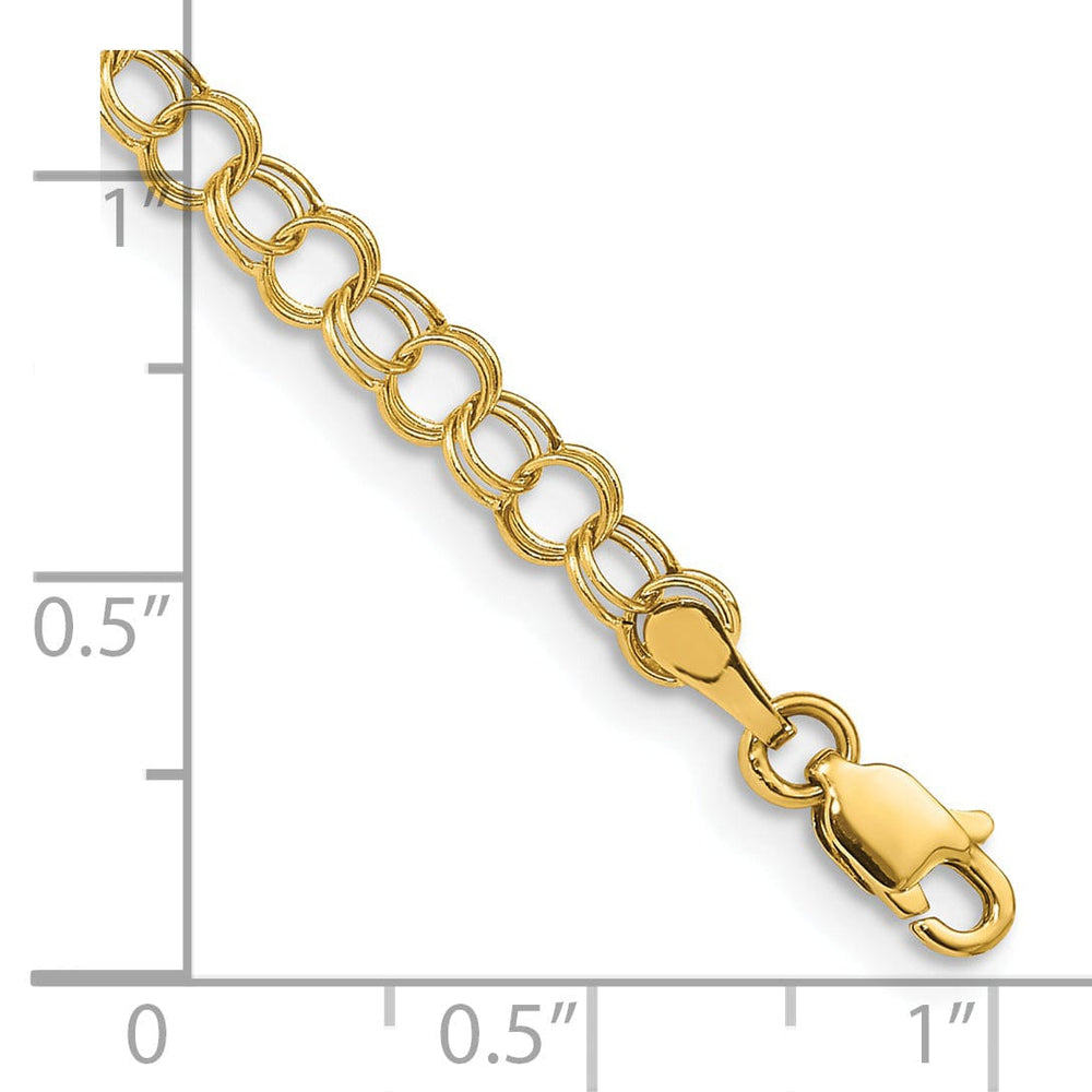 14k Yellow Gold Charm Bracelet, 4-mm, 7-inch, Semi-Solid Link Design