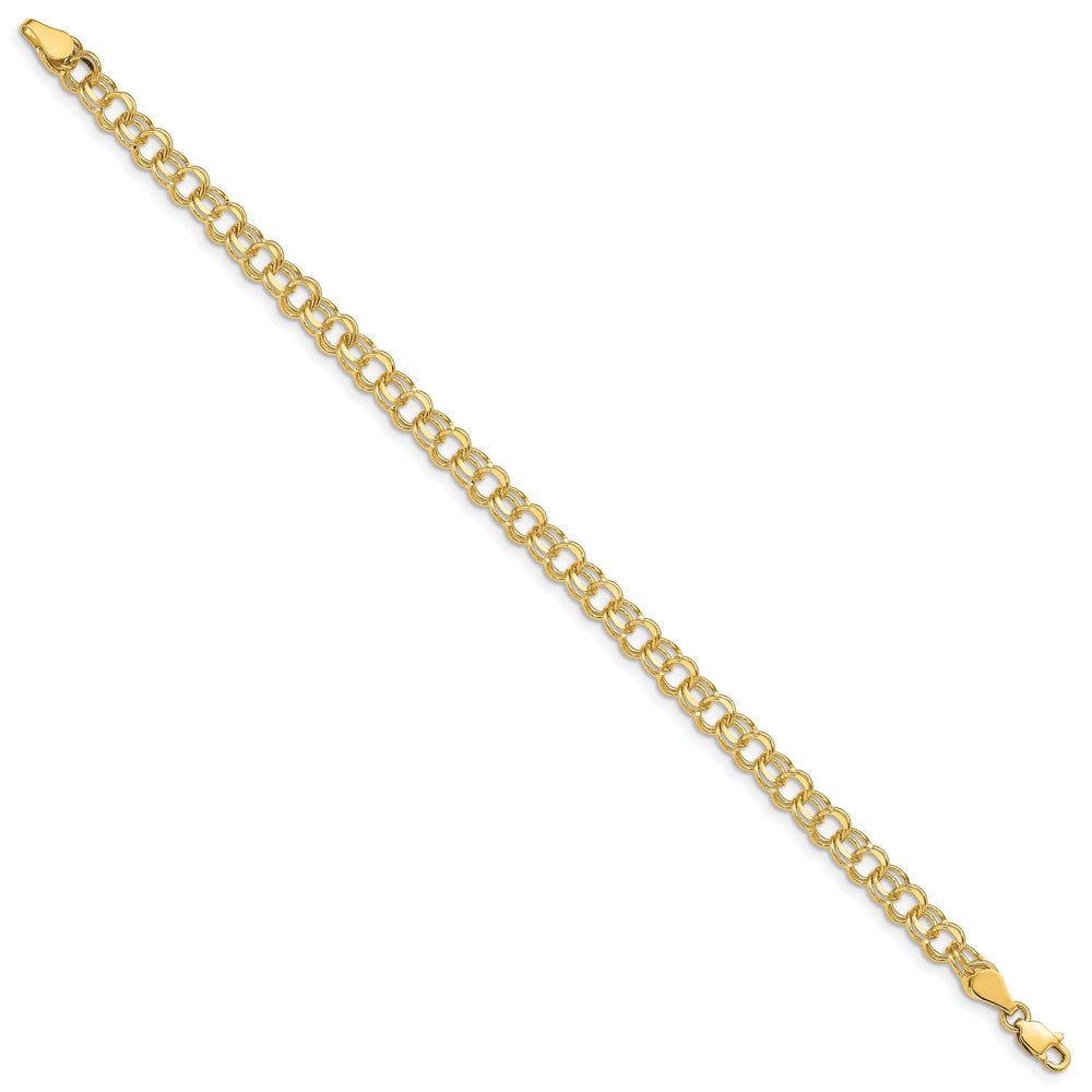 14k Yellow Gold Double Link Charm Bracelet