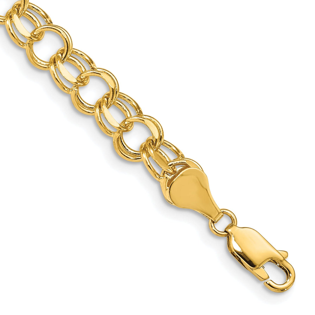 14k Yellow Gold Doubl Link Charm Bracelet
