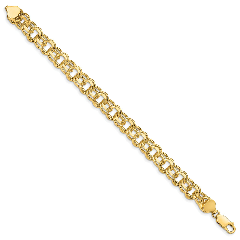 14k Yellow Gold Double Link Charm Bracelet