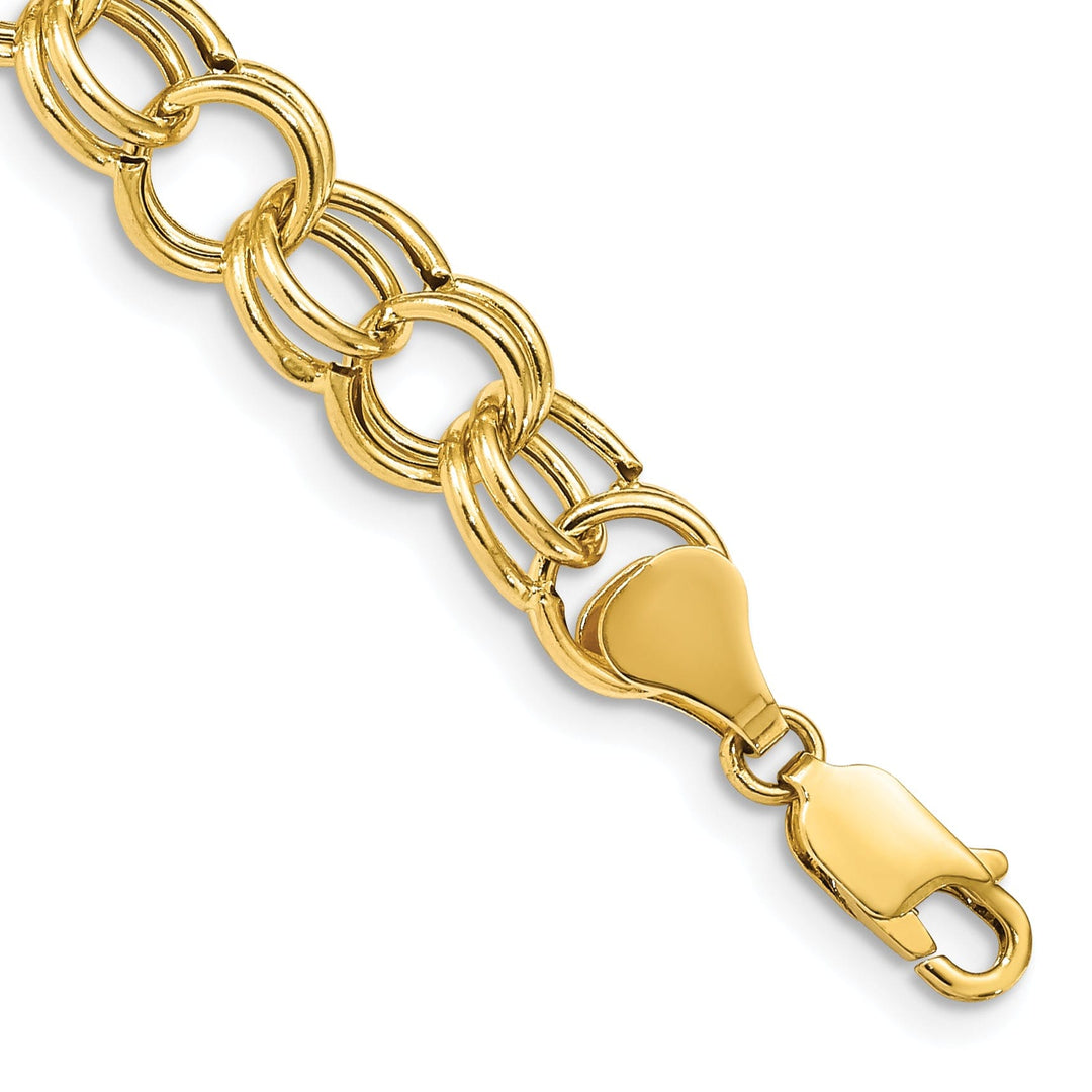 14k Yellow Gold Charm Bracelet, 8.5-mm, 8.5-inch, Semi-Solid Link Design