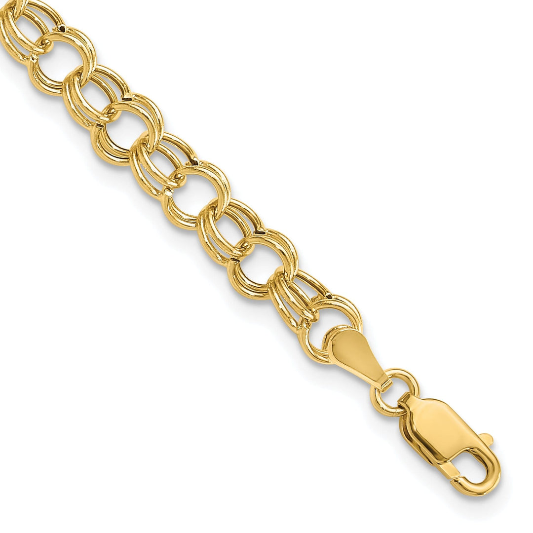 14k Yellow Gold Charm Bracelet - 8-inch, 6mm, Lobster Clasp