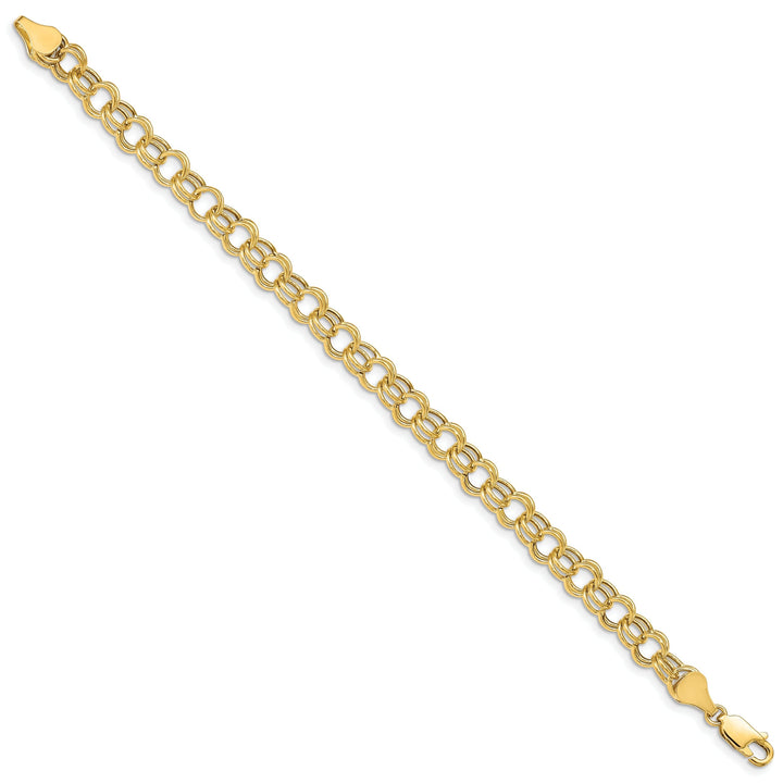 14k Yellow Gold Charm Bracelet - 7-inch, 6mm, Lobster Clasp