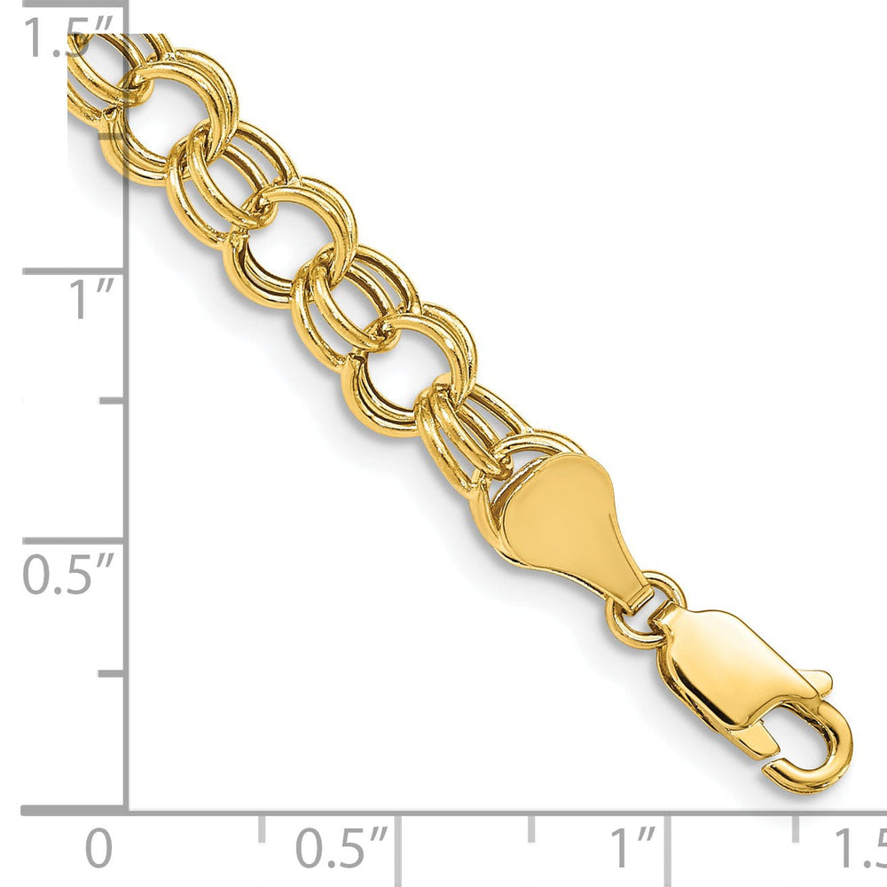 14k Yellow Gold Charm Bracelet, 6-mm, 8-inch, Semi-Solid Link Design