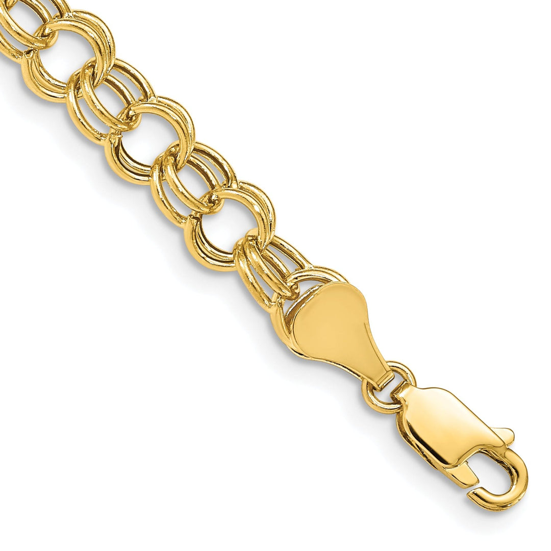 14k Yellow Gold Charm Bracelet - 7-inch, 6mm, Lobster Clasp