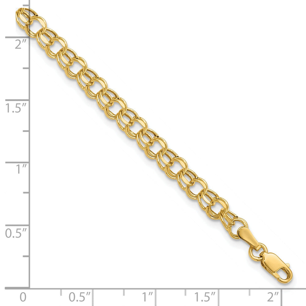 14k Yellow Gold Charm Bracelet, 4.5-mm, 7-inch, Semi-Solid Link Design