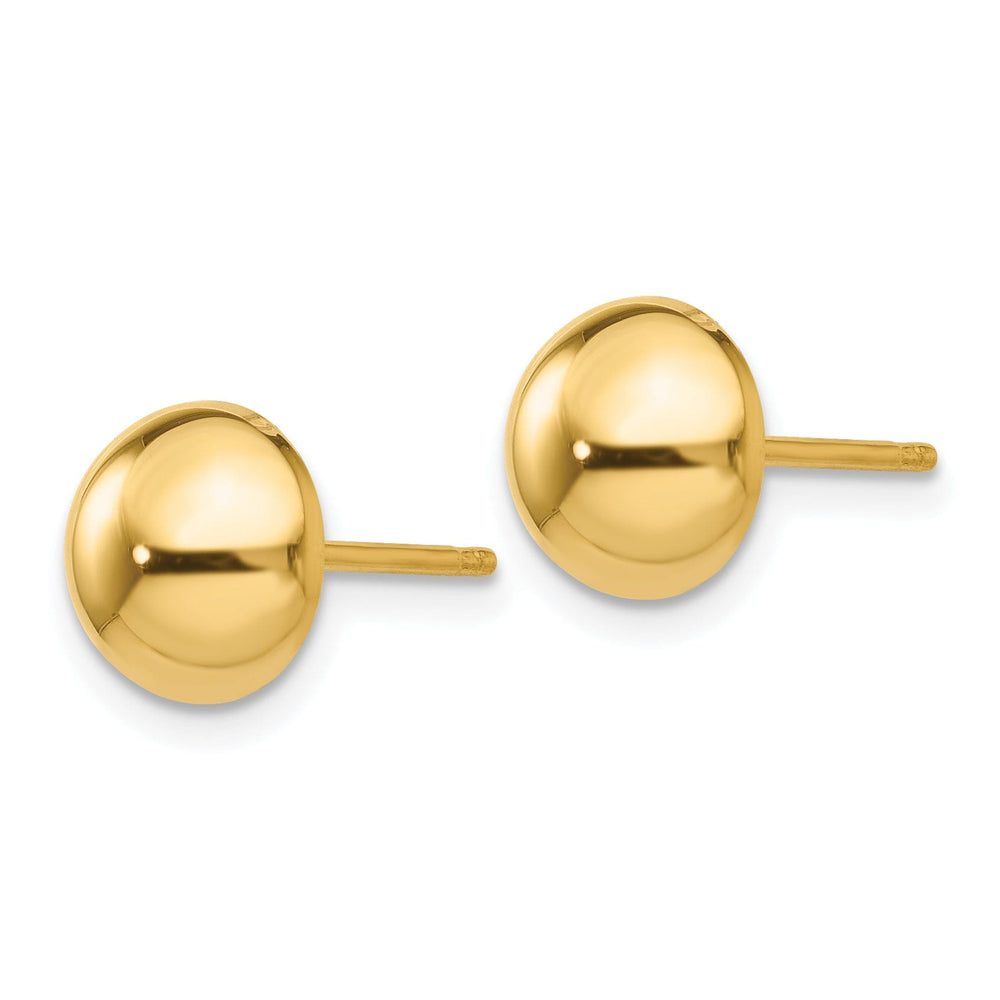 14k Yellow Gold 8MM Half Ball Post Earrings