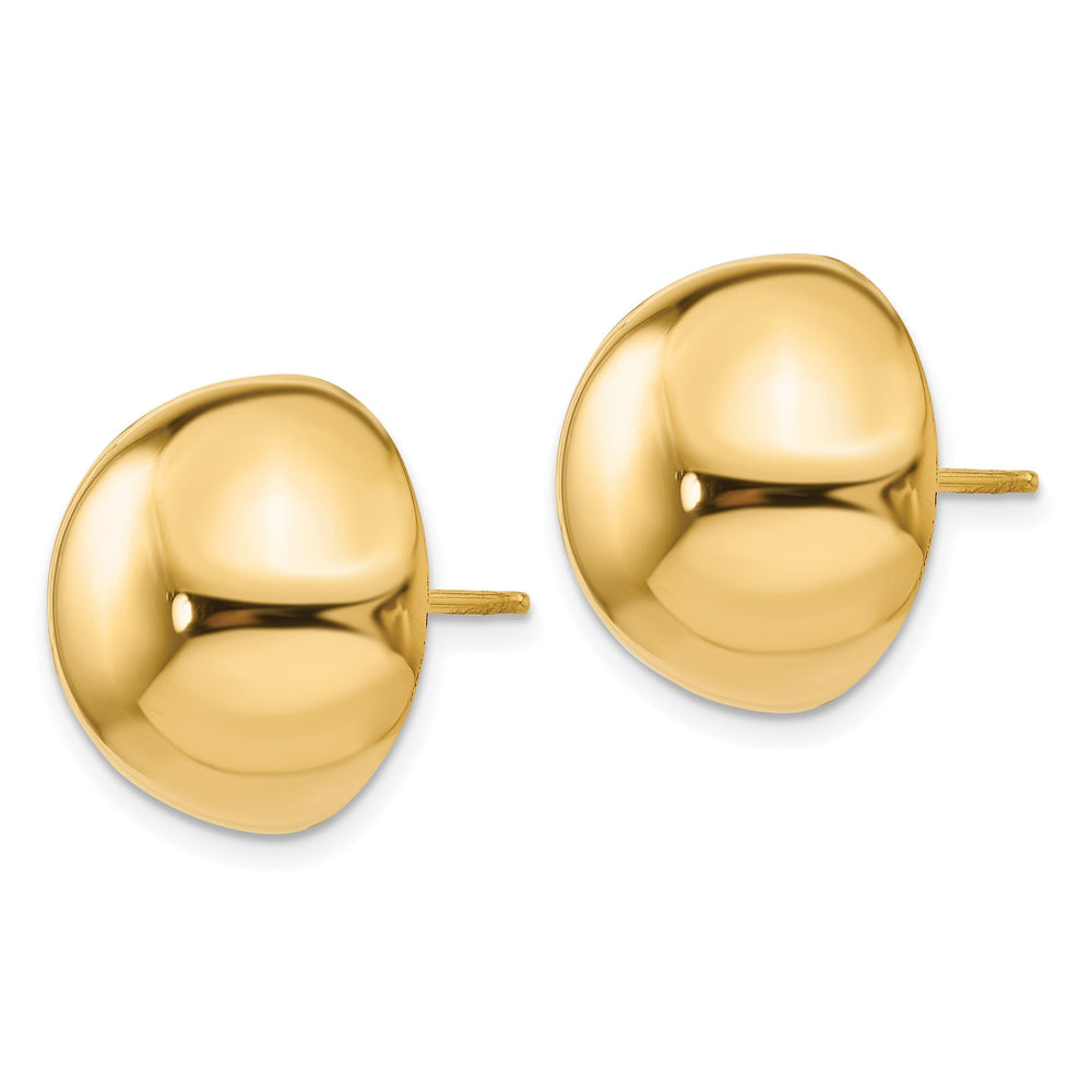 14k Yellow Gold 16MM Half Ball Post Earrings