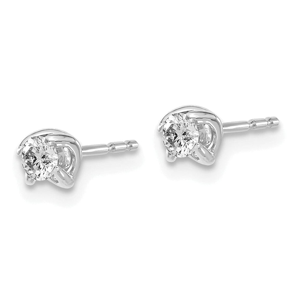 14k White Gold Diamond Post Earrings Women's