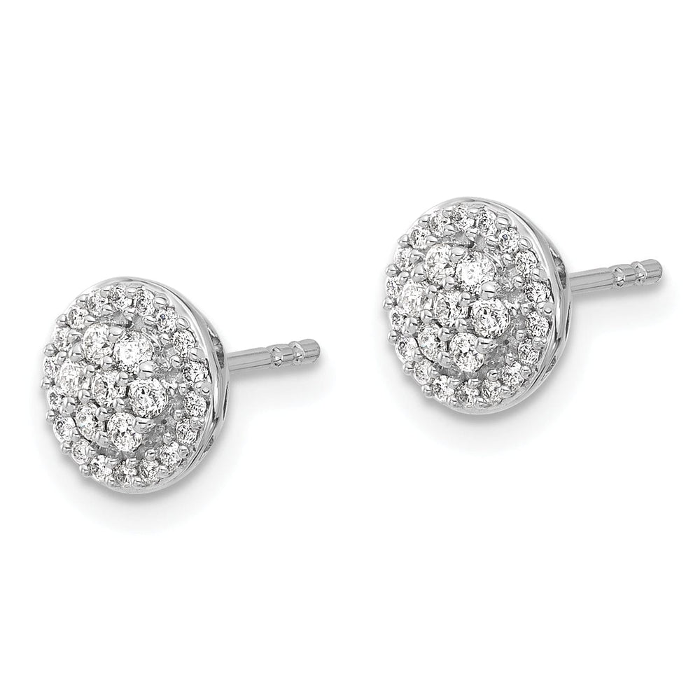 14k White Gold Diamond Cluster design post Earrings