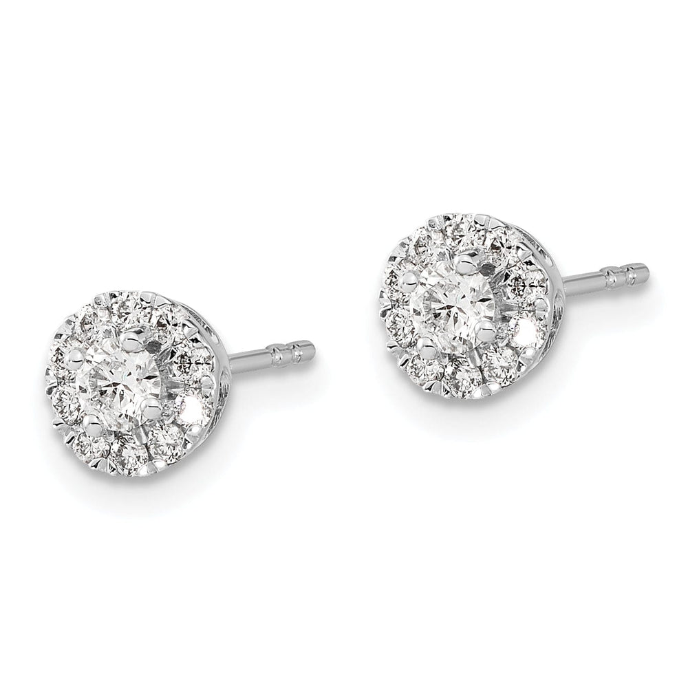 14k White Gold Diamond Cluster Post Earrings