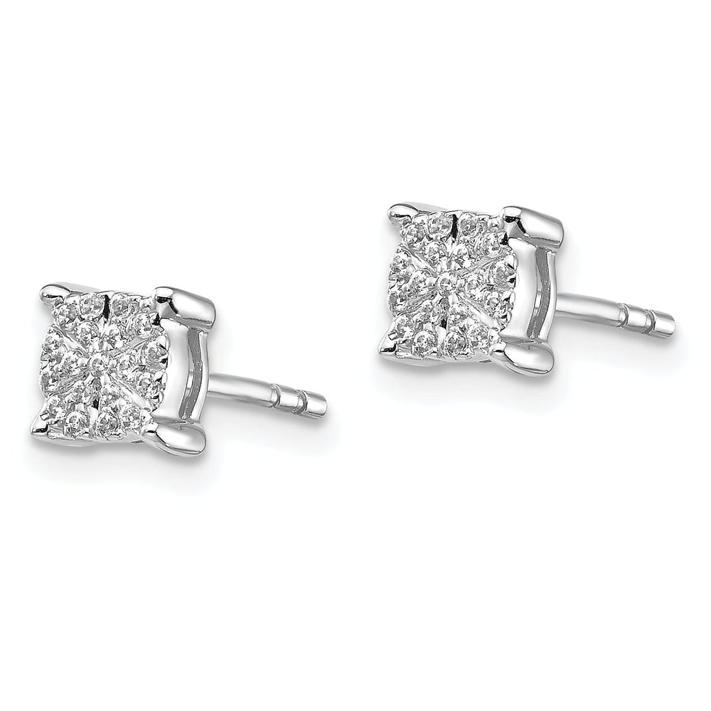 14k White Gold Diamond Cluster Post Earrings Women's