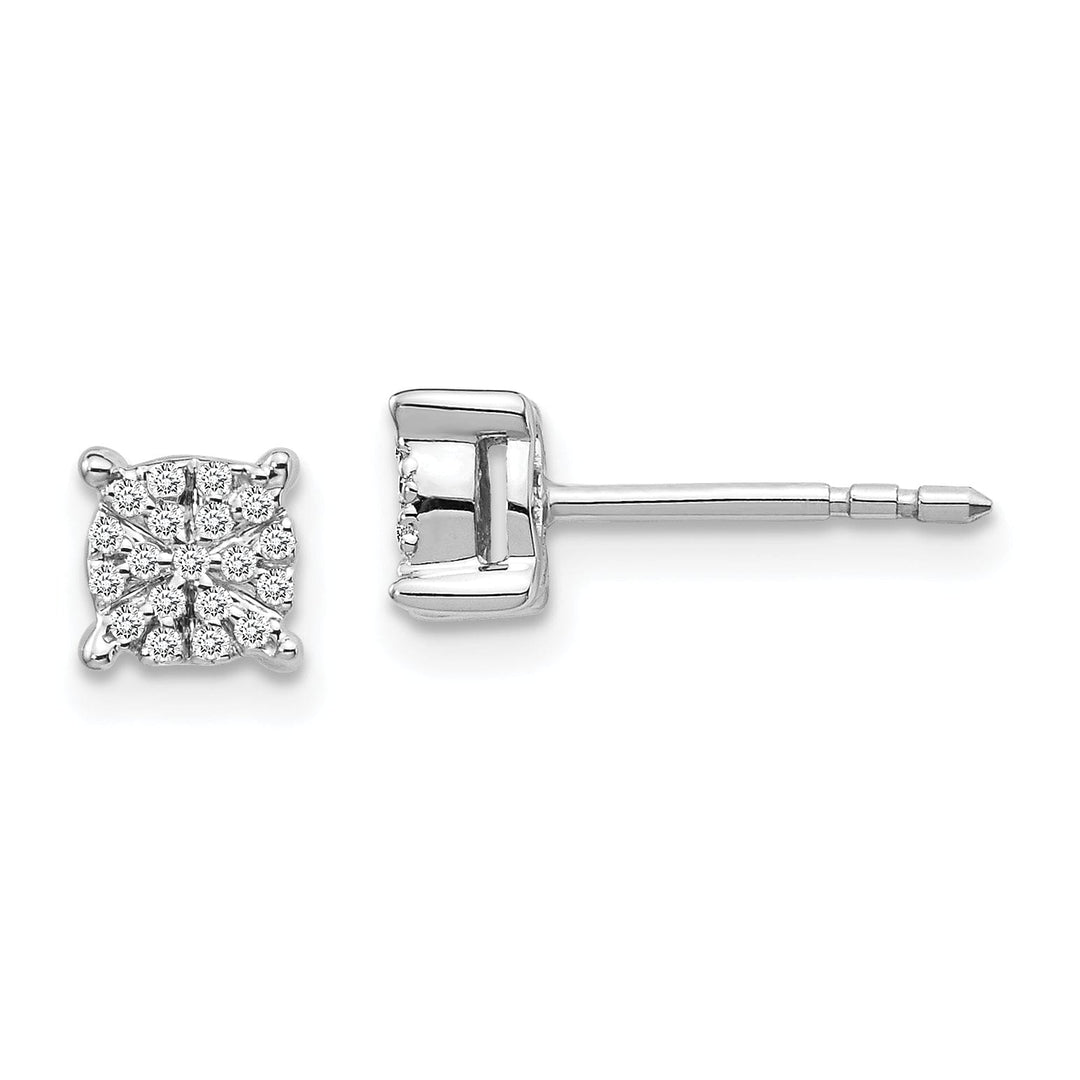 14k White Gold Diamond Cluster Post Earrings Women's