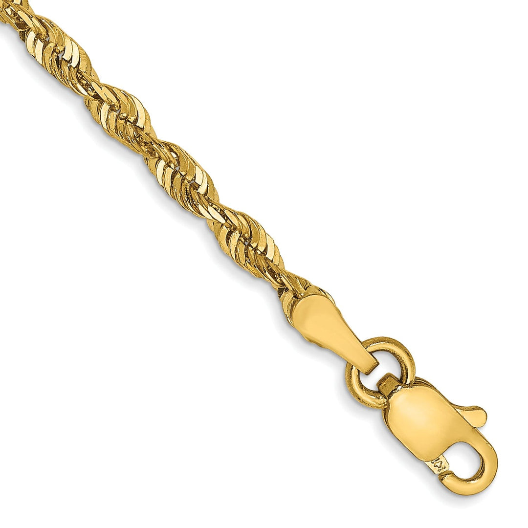 14k Yellow Gold 2.50mm DC ExtraLight Rope Chain