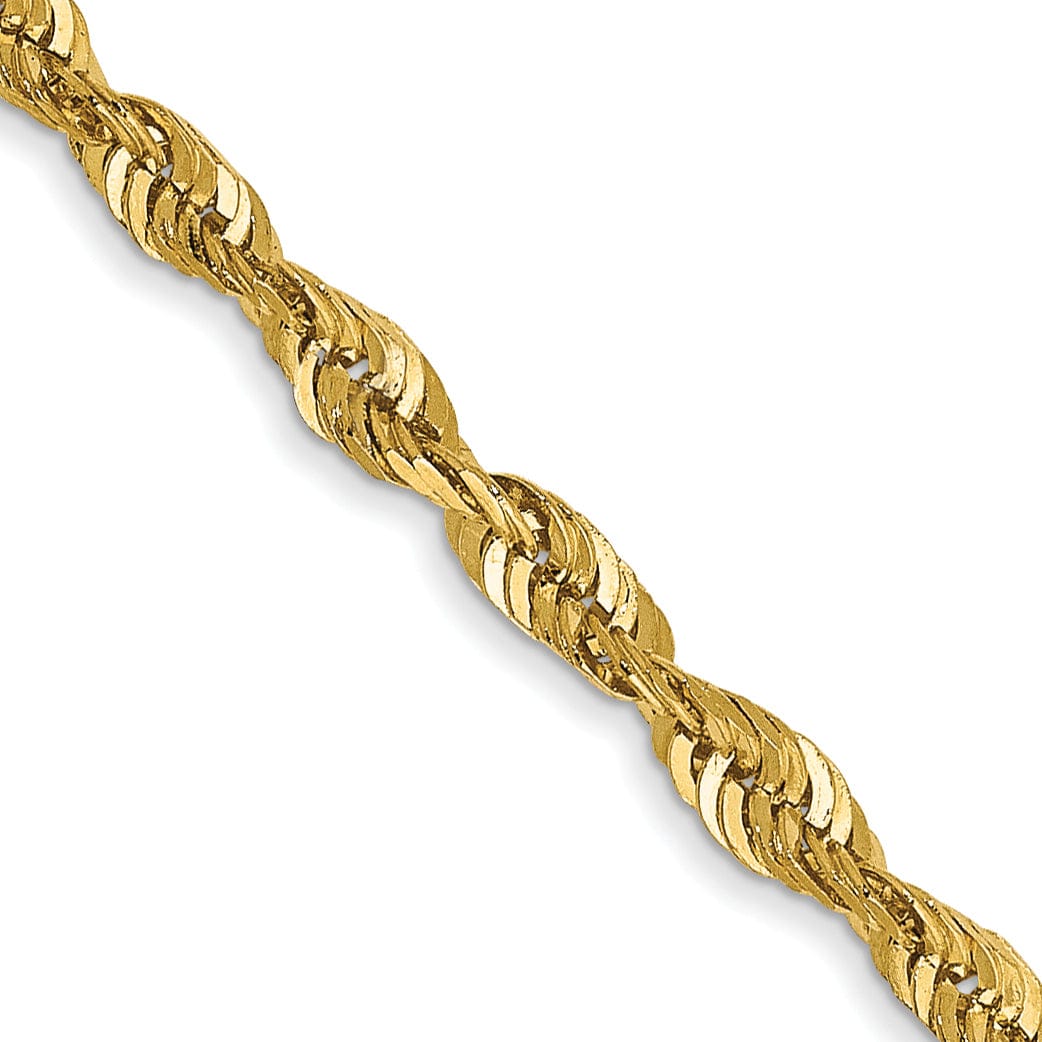 14k Yellow Gold 2.50mm DC ExtraLight Rope Chain
