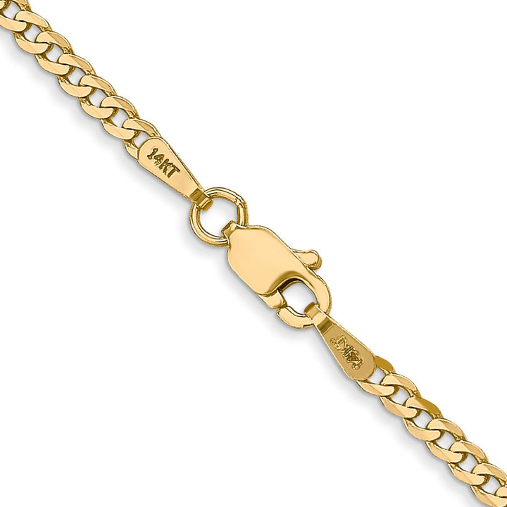 14k Yellow Gold 2.20mm Flat Beveled Curb Chain
