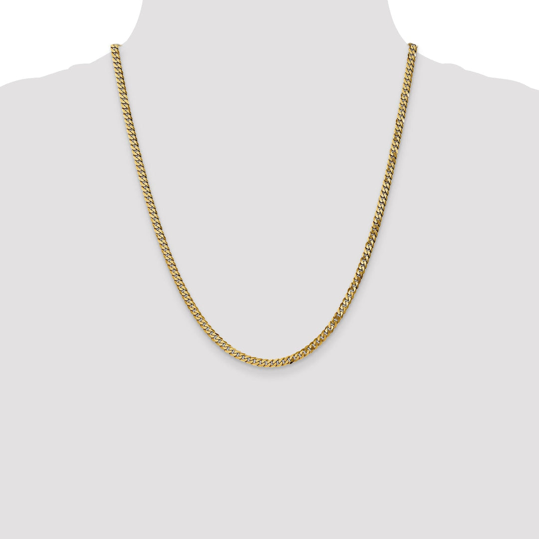 14k Yellow Gold 3.90mm Flat Beveled Curb Chain