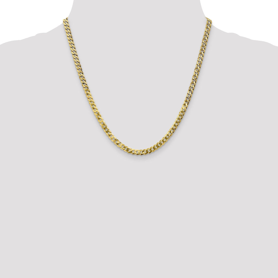 14k Yellow Gold 4.60mm Flat Beveled Curb Chain