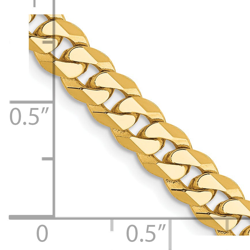 14k Yellow Gold 5.75mm Flat Beveled Curb Chain