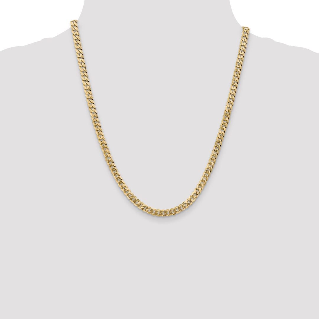 14k Yellow Gold 5.75mm Flat Beveled Curb Chain